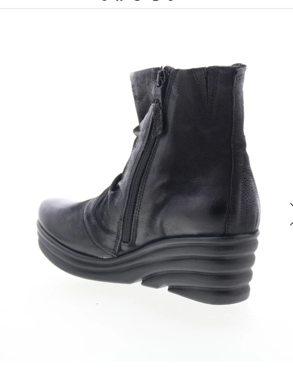 Miz Mooz Zuzu Women’s Black Leather Zipper Ankle & Booties Boot - Picture 4 of 16